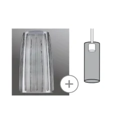 Pantalla Paulmann Drio, gris humo, Ø 15,2 cm, cristal