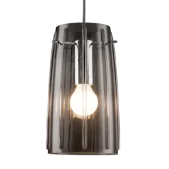 Pantalla Paulmann Drio, gris humo, Ø 15,2 cm, cristal