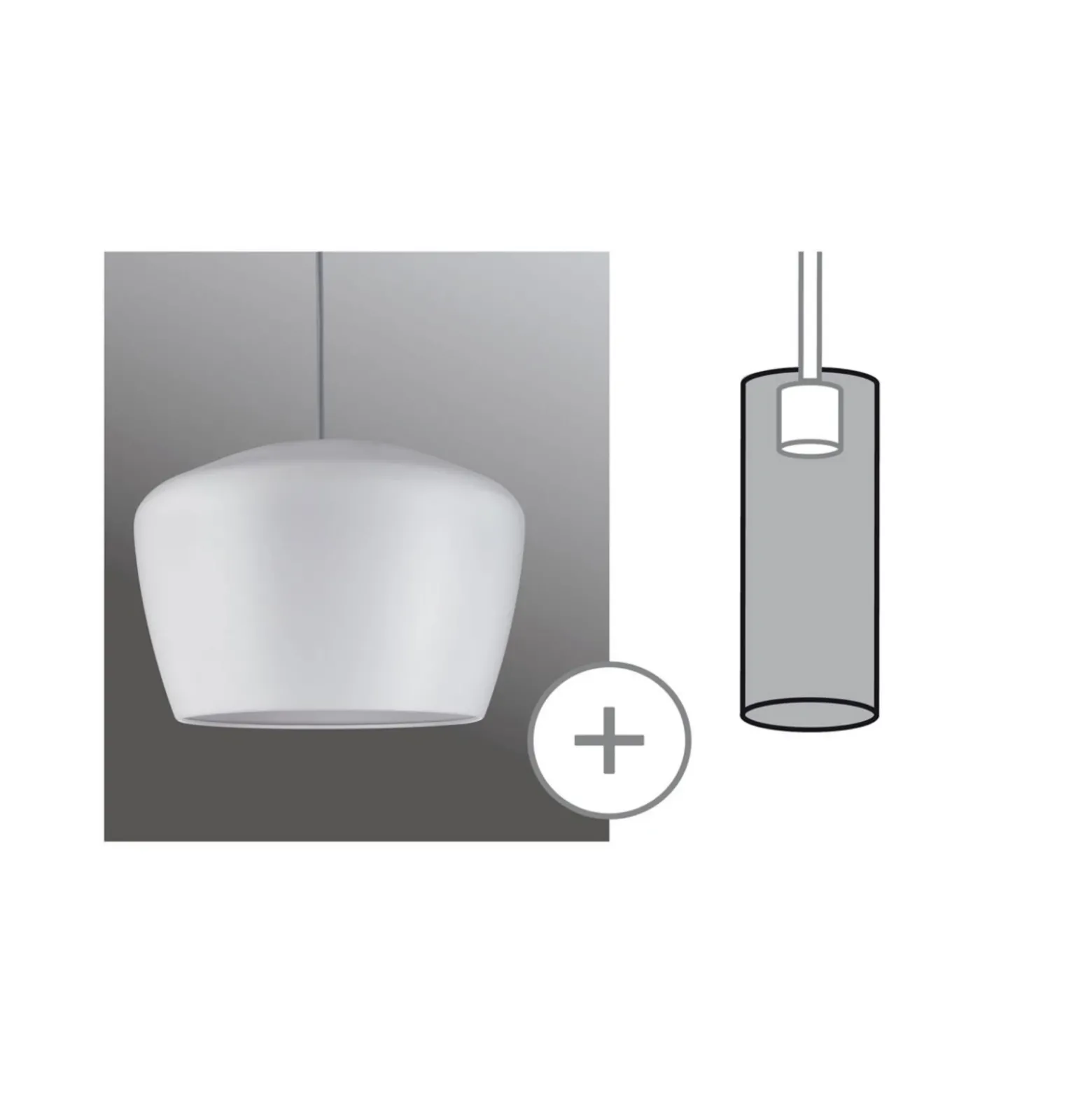 Pantalla Paulmann Pom, blanca, Ø 35 cm, metal
