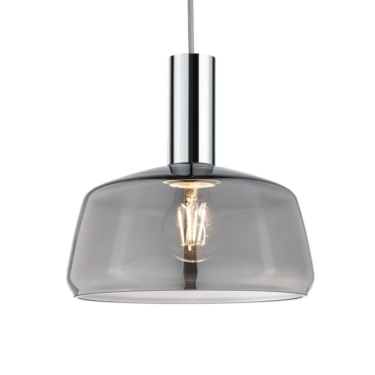 Pantalla Paulmann URail Neila 2Easy, Ø 23 cm, cristal ahumado