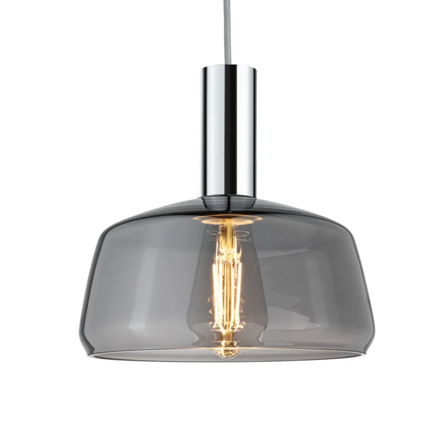 Pantalla Paulmann URail Neila 2Easy, Ø 23 cm, cristal ahumado