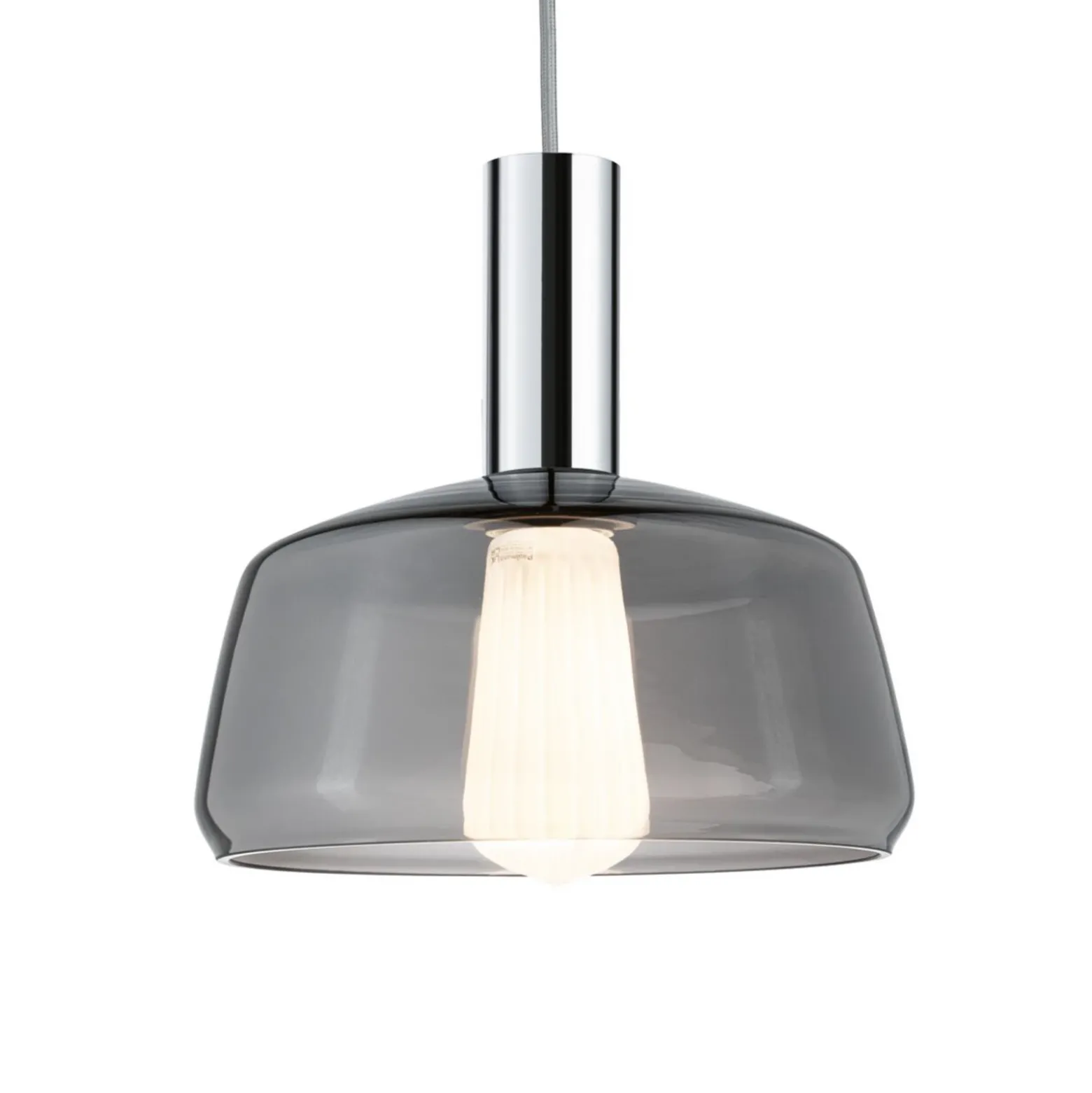 Pantalla Paulmann URail Neila 2Easy, Ø 23 cm, cristal ahumado