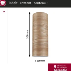 Pantalla Paulmann URail Vitus 2Easy, madera, Ø 11 cm