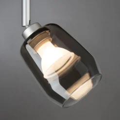 Pantalla Paulmann Vento, gris humo, Ø 8 cm, cristal