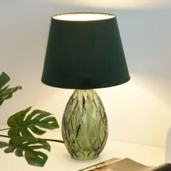 Pauleen cristal Velvet lámpara de mesa, pie vidrio