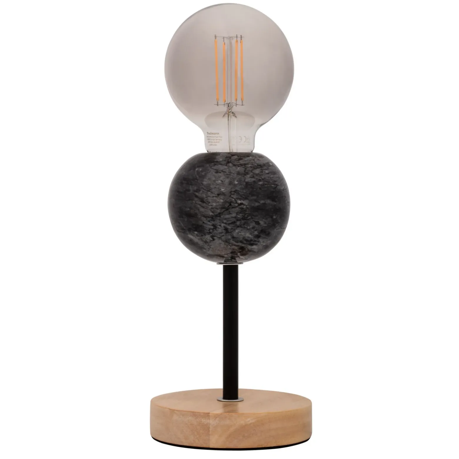 Pauleen Marble Dream lámpara de mesa pie de madera