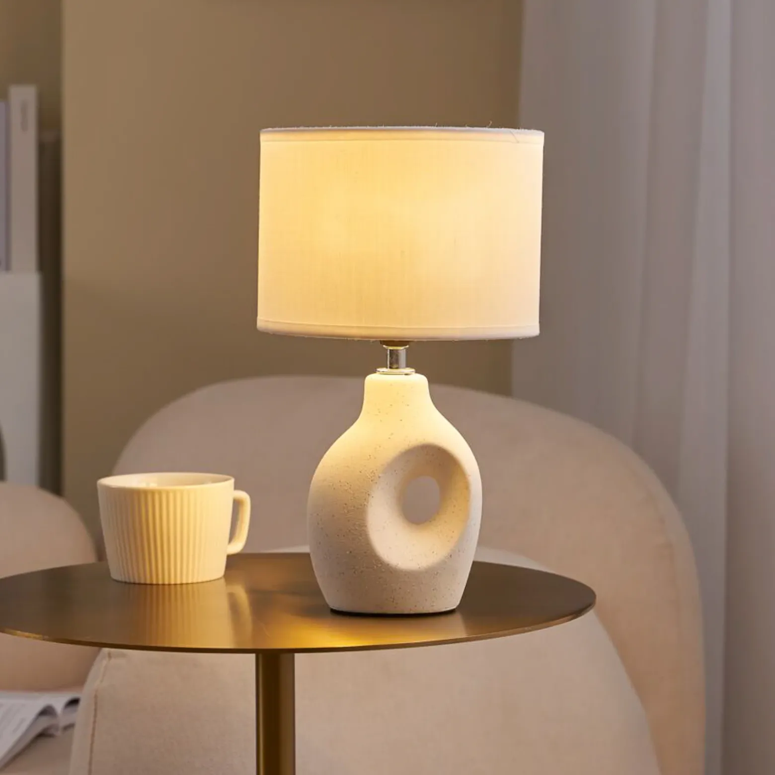 Pauleen Pure Crush lámpara de mesa, blanco/beige