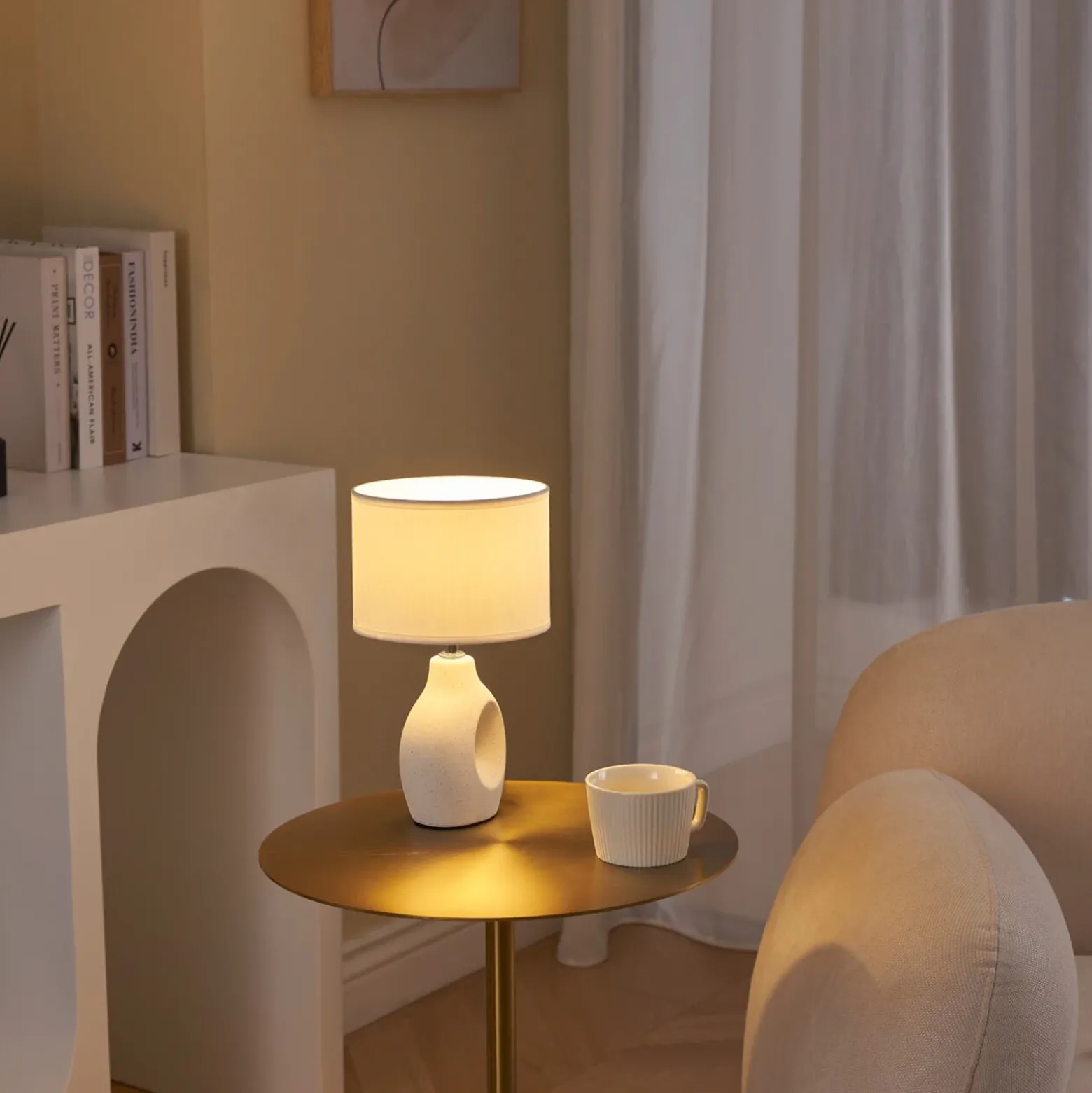 Pauleen Pure Crush lámpara de mesa, blanco/beige