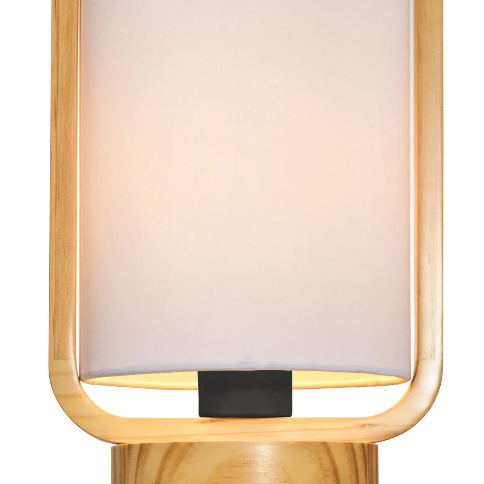 Pauleen Woody Charm lámpara mesa de tela y madera