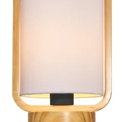 Pauleen Woody Charm lámpara mesa de tela y madera