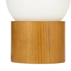 Pauleen Woody Shine lámpara de mesa madera vidrio