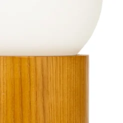 Pauleen Woody Shine lámpara de mesa madera vidrio