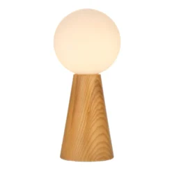 Pauleen Woody Soul mesa base madera, esfera vidrio