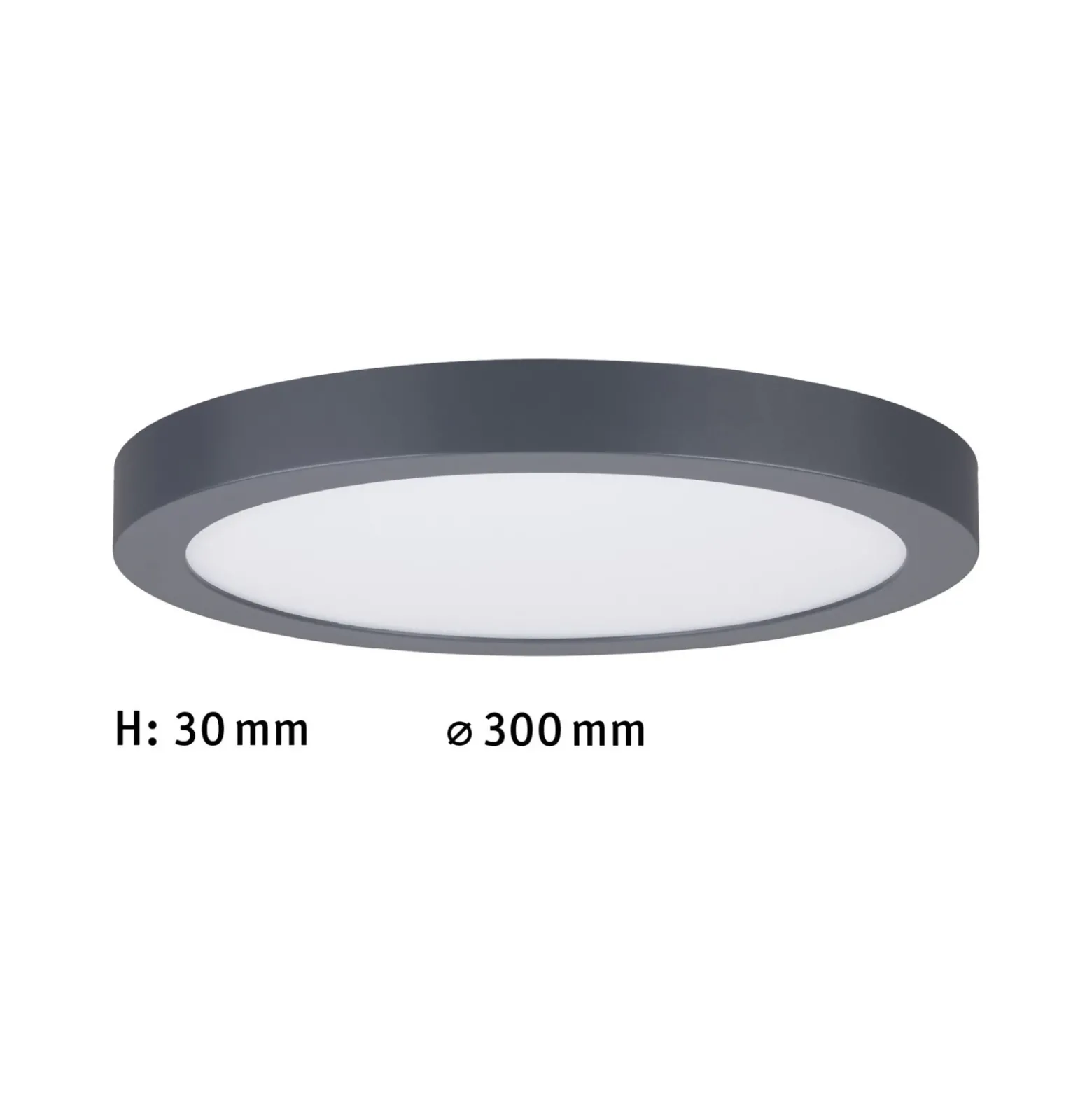 Paulmann Abia panel LED Ø 30cm 2.700K gris oscuro