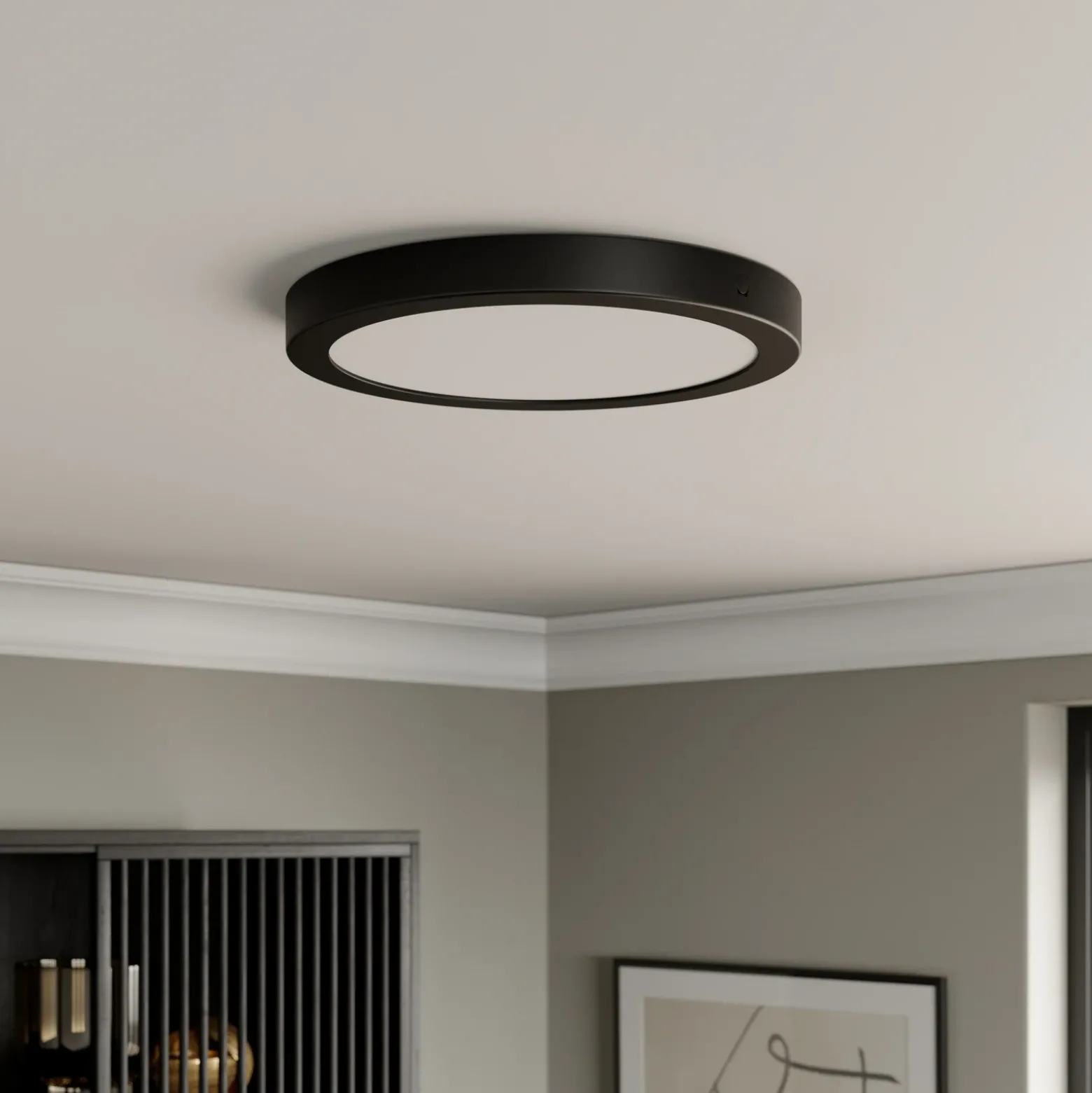 Paulmann Abia panel LED Ø 30cm 2.700K negro mate