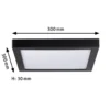 Paulmann Abia panel LED 30x30 cm 2.700K negro