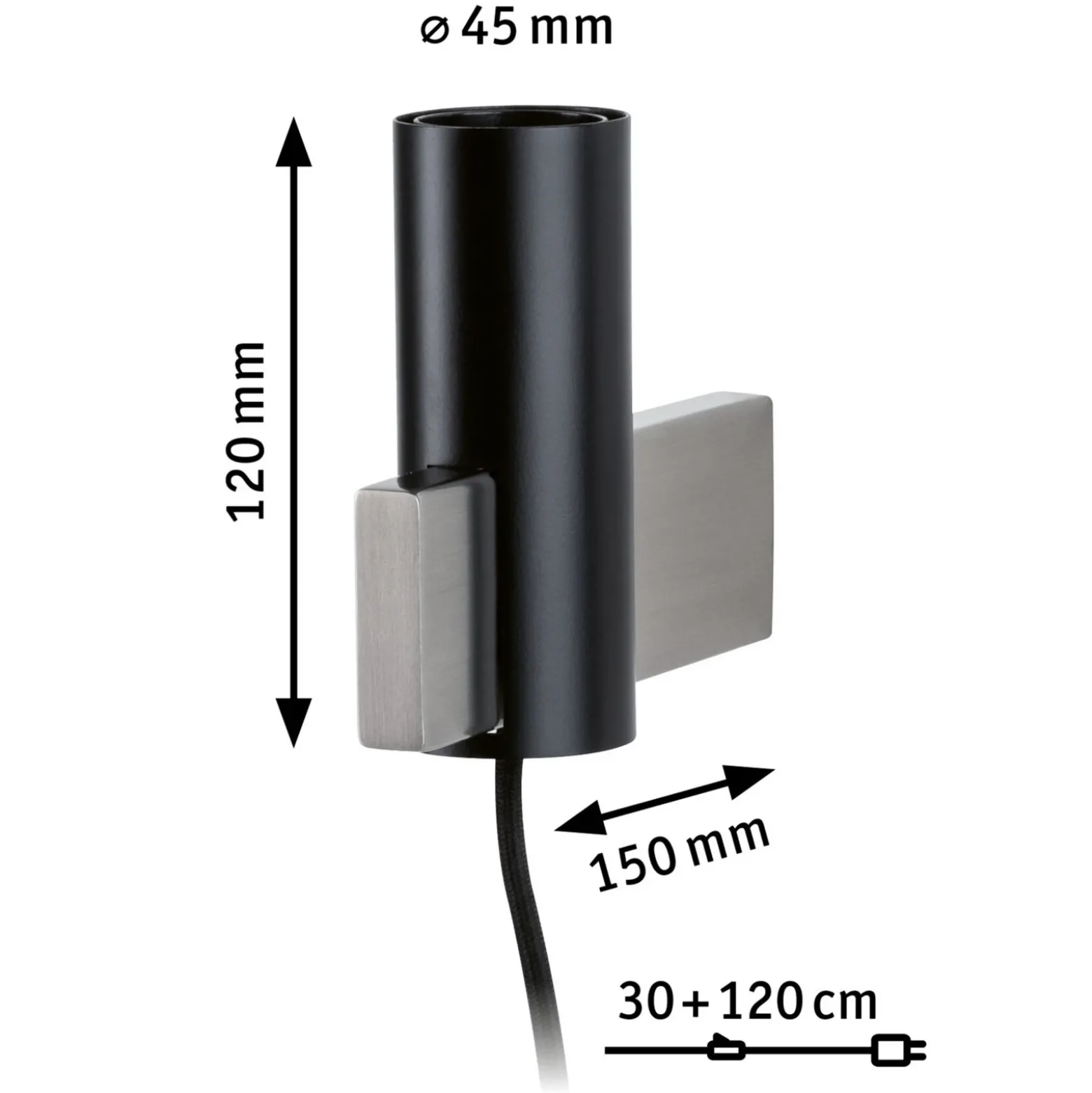 Paulmann Aik aplique con cable y enchufe