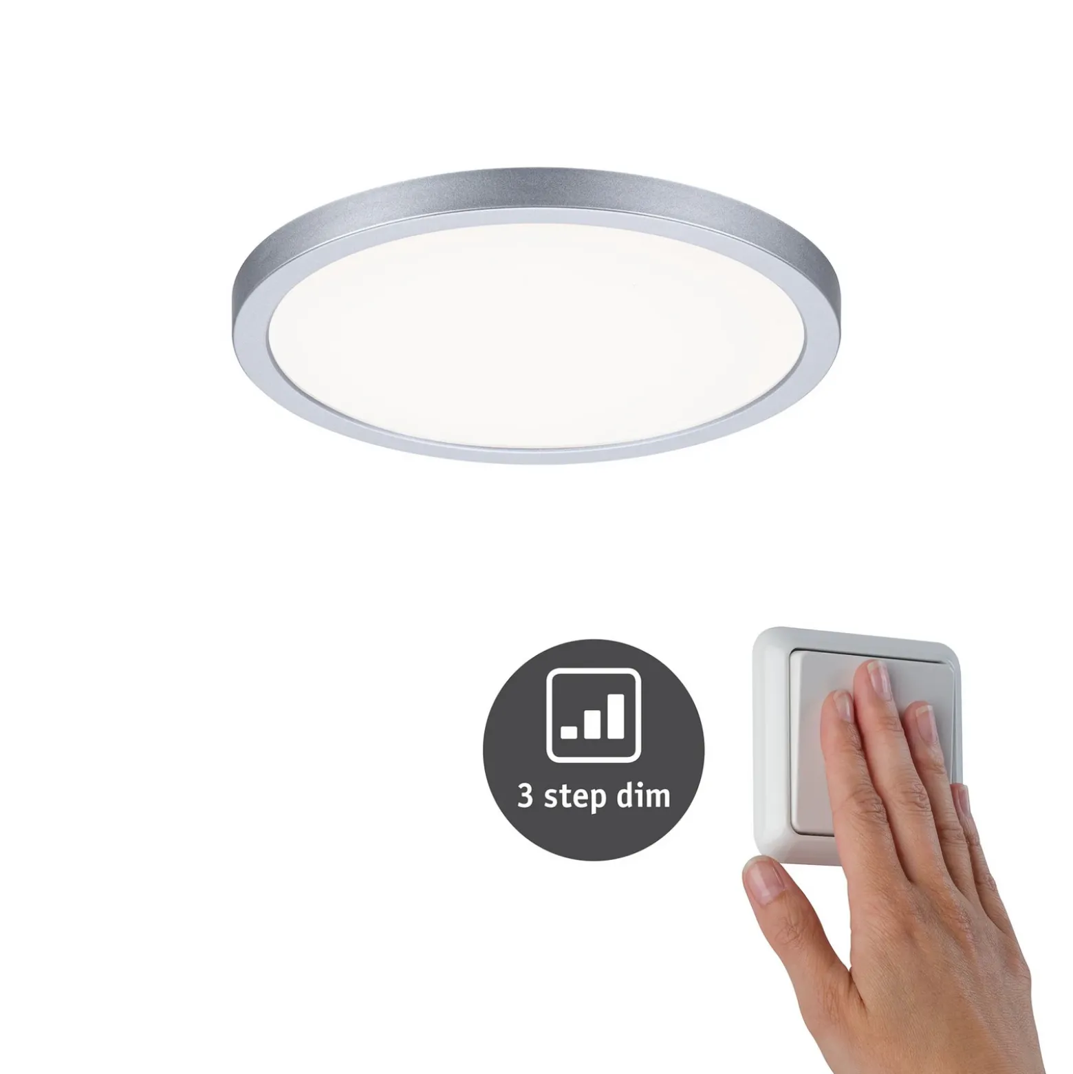 Paulmann Areo panel dim 3 redondo 840 cromo 17,5cm