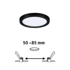 Paulmann Areo panel LED redondo negro 3000K Ø11,8cm