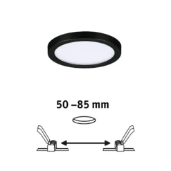 Paulmann Areo panel LED redondo negro 3000K Ø11,8cm