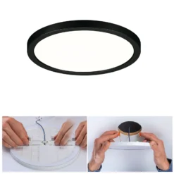 Paulmann Areo panel LED redondo negro 4000K Ø17,5cm