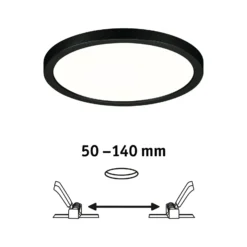 Paulmann Areo panel LED redondo negro 4000K Ø17,5cm