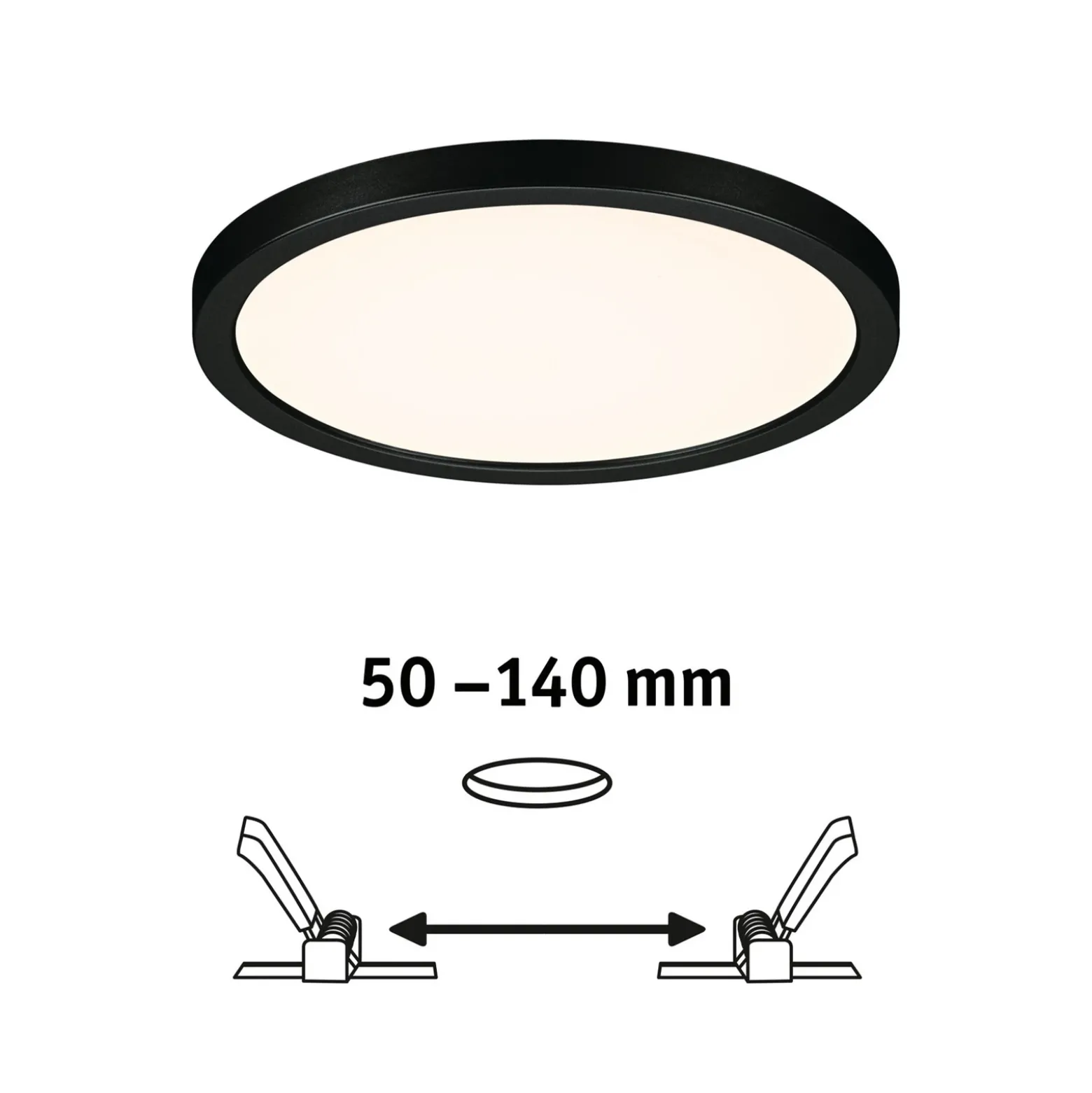 Paulmann Areo panel LED redondo negro 3000K Ø17,5cm