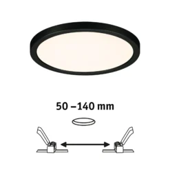 Paulmann Areo panel LED redondo negro 3000K Ø17,5cm