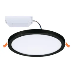 Paulmann Areo panel LED redondo negro 3000K Ø17,5cm
