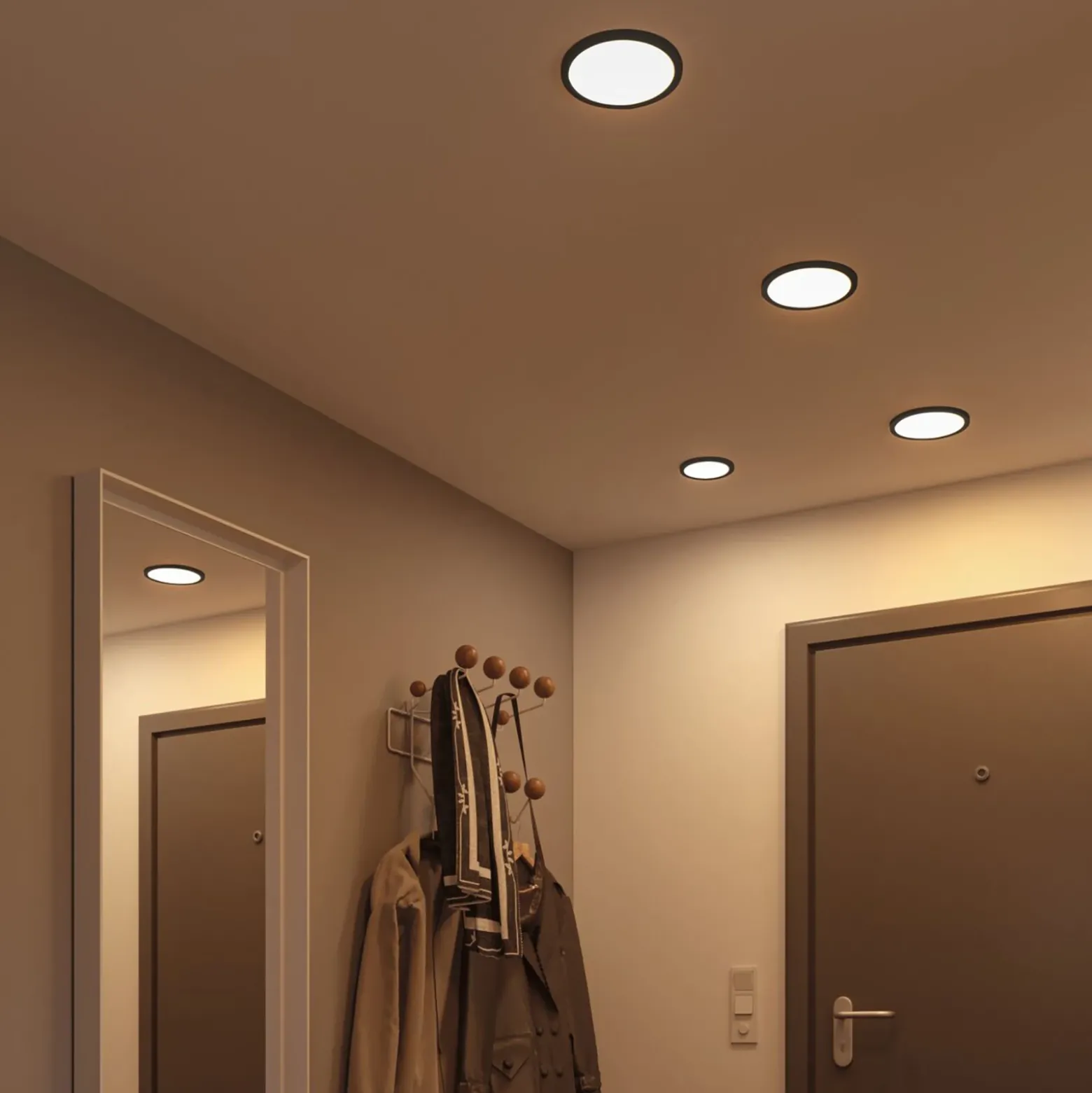 Paulmann Areo panel LED redondo negro 3000K Ø17,5cm