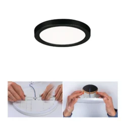 Paulmann Areo panel LED redondo negro 4000K Ø11,8cm