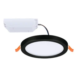 Paulmann Areo panel LED redondo negro 4000K Ø11,8cm