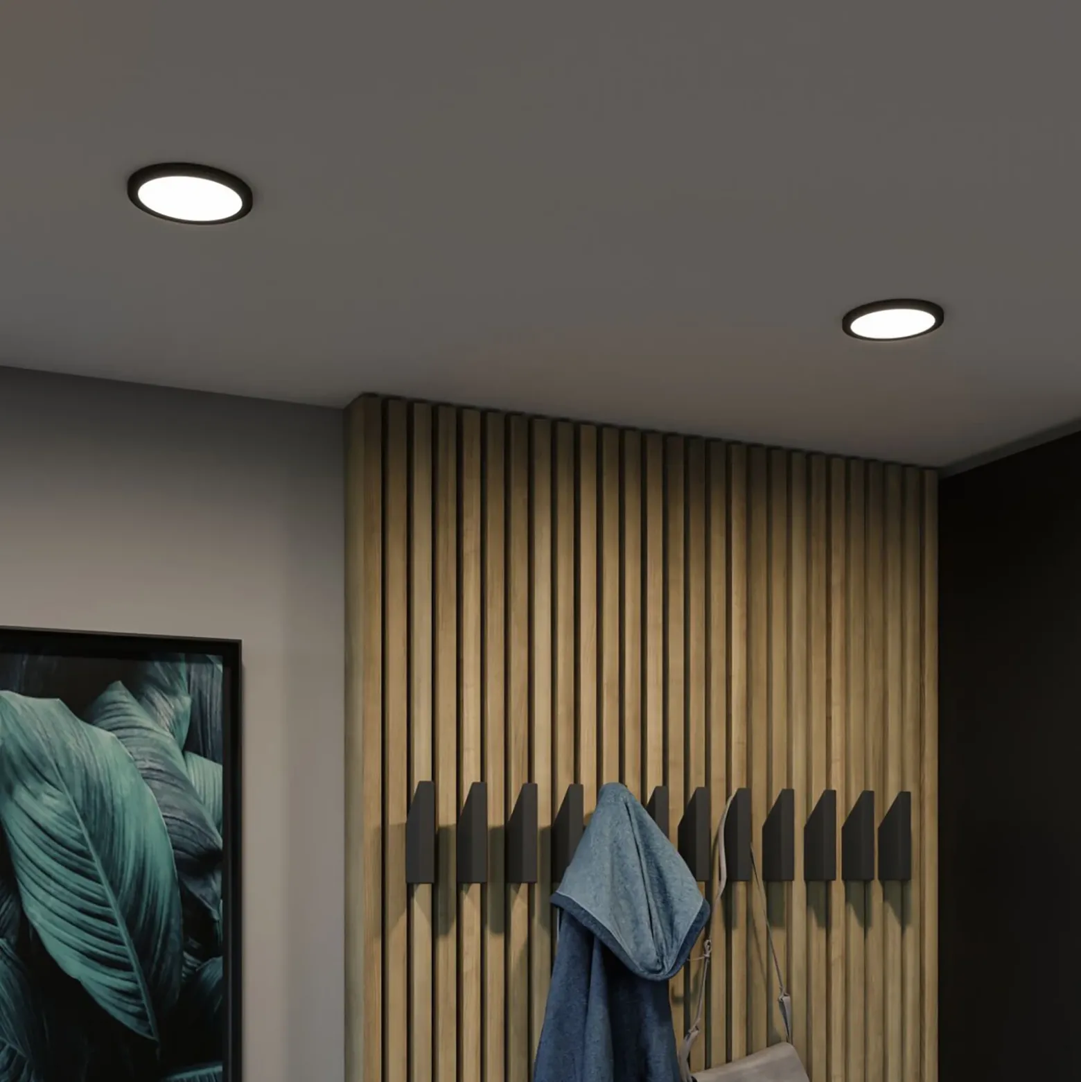 Paulmann Areo panel LED redondo negro 4000K Ø11,8cm