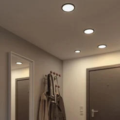 Paulmann Areo panel LED redondo negro 4000K Ø17,5cm