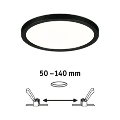 Paulmann Areo panel LED redondo negro 4000K Ø17,5cm