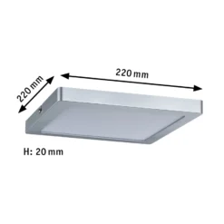 Paulmann Atria plafón 2.700 K 22x22cm cromo mate