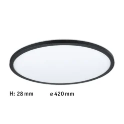 Paulmann Atria Shine panel 3-step negro 830 Ø42cm