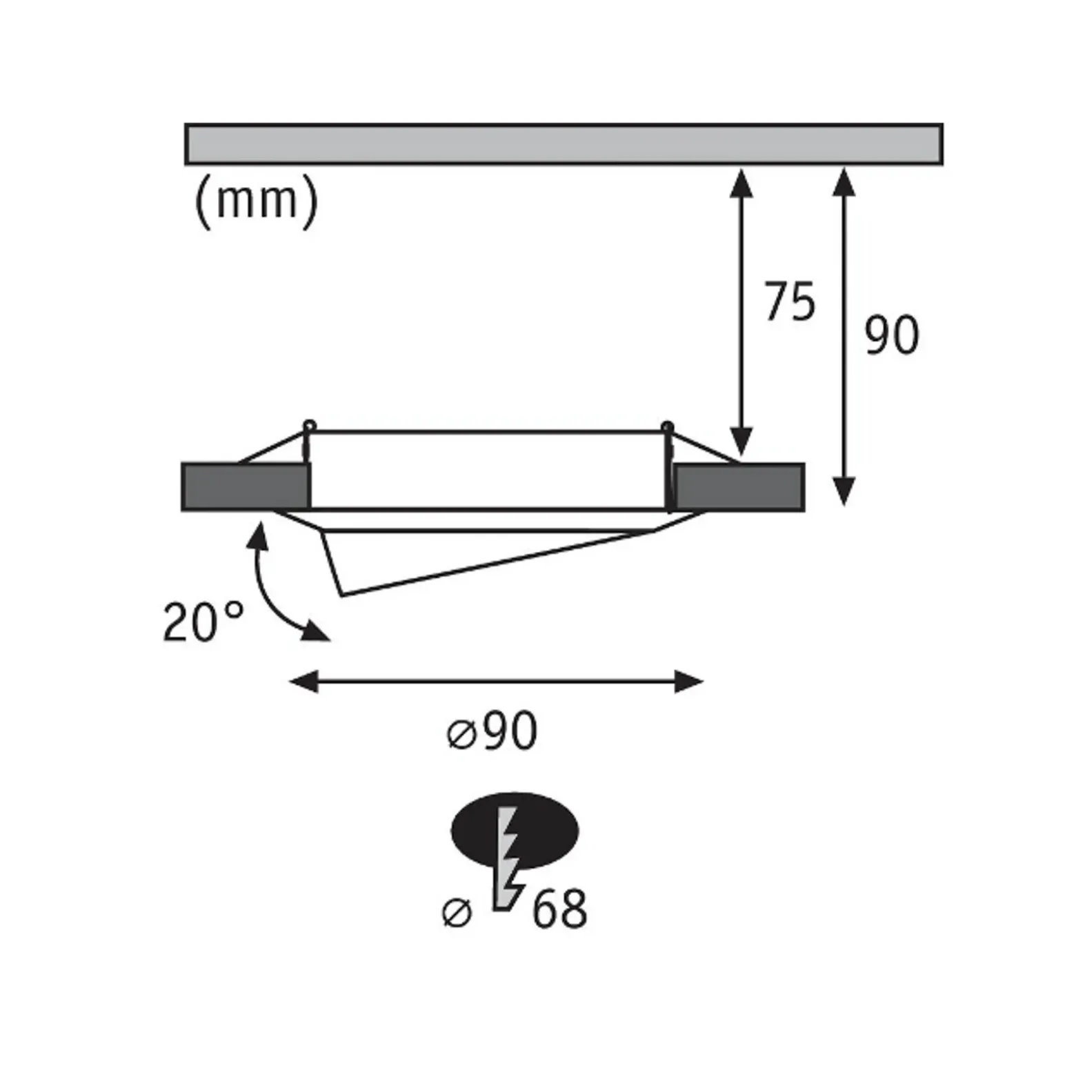Paulmann Base foco empotrado GU10 3 ud, hierro