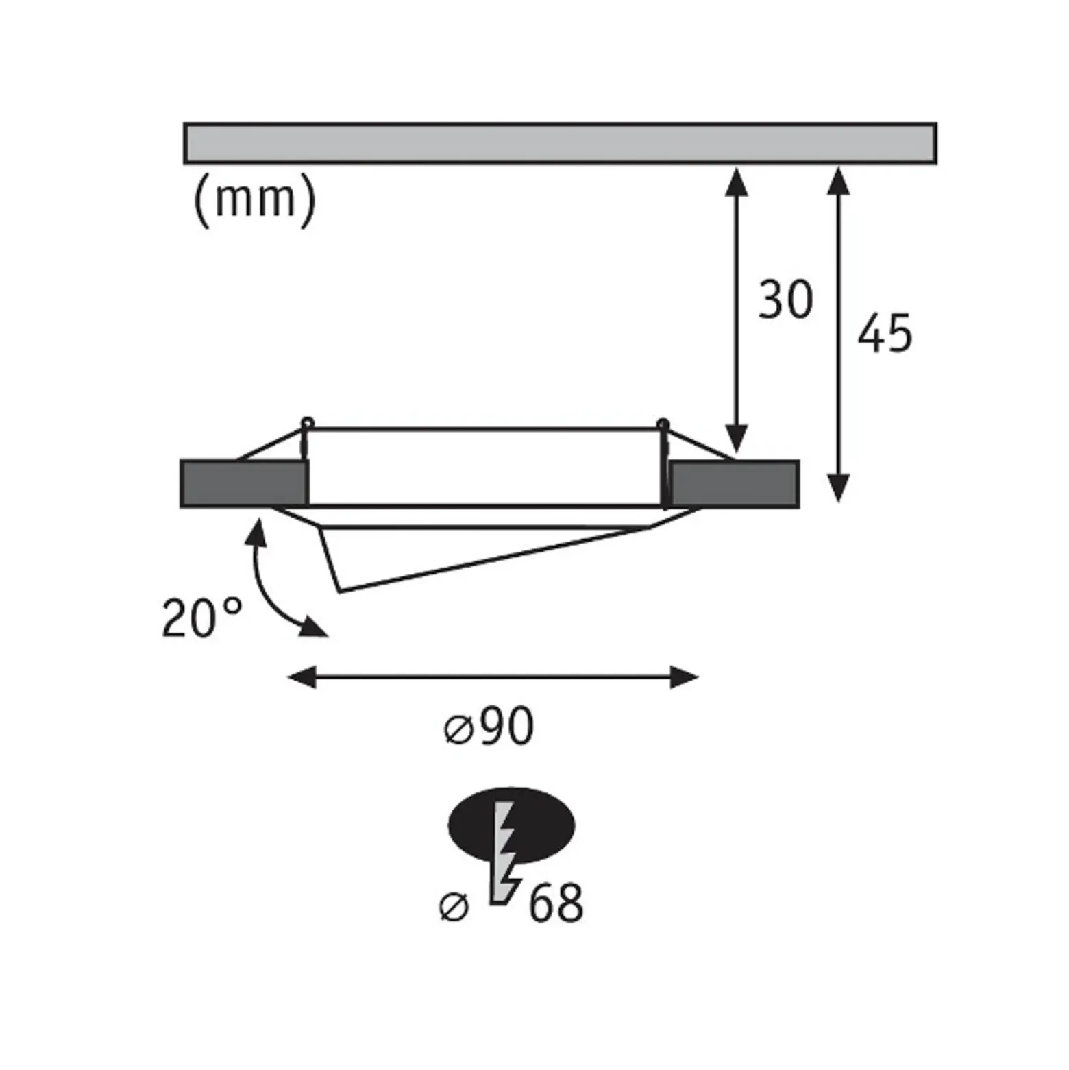Paulmann Base foco empotrado LED 3 ud, hierro