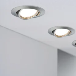 Paulmann Base foco empotrado LED 3 ud, hierro