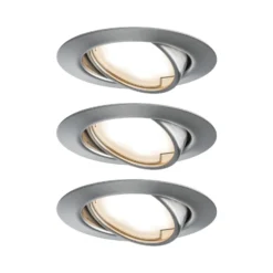 Paulmann Base foco empotrado LED 3 ud, hierro
