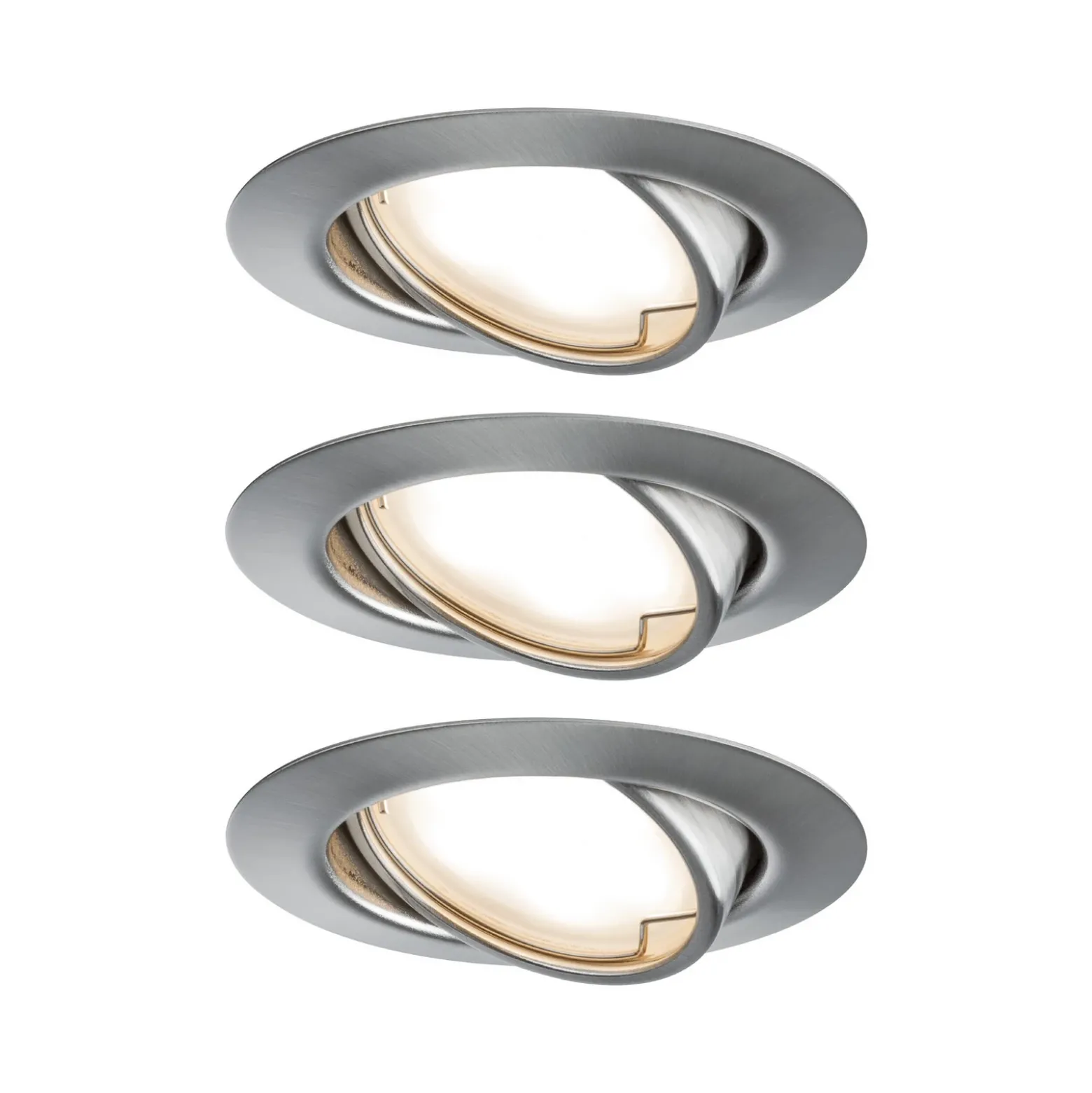 Paulmann Base foco empotrado LED 3 ud, hierro