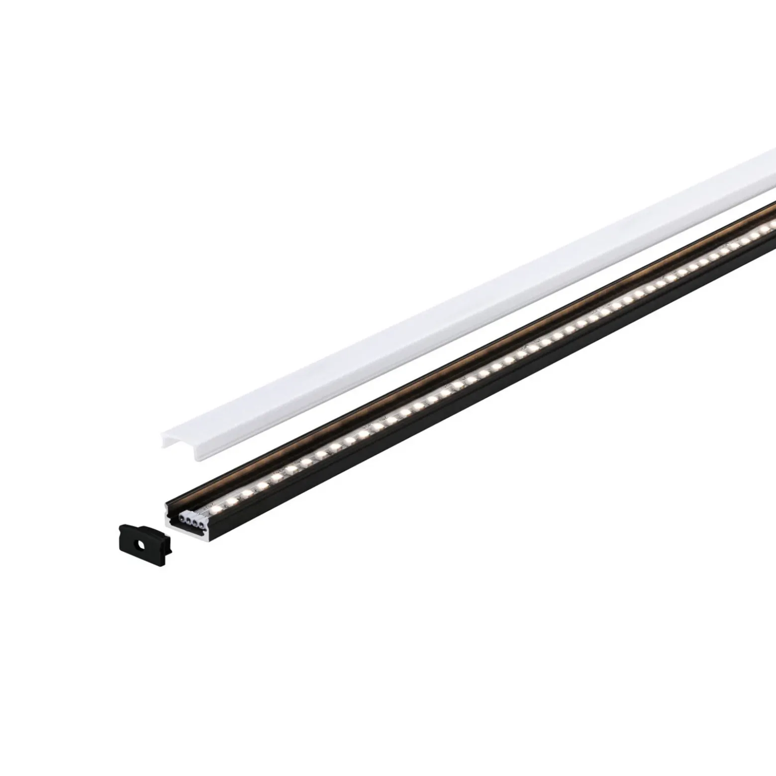 Paulmann Base Profil, negro, blanco, 1m