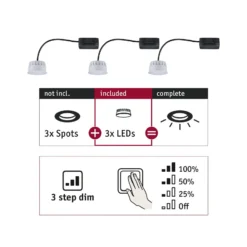 Paulmann Choose Coin LED 3 step dim 100° 2700K 3ud