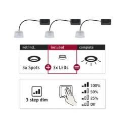 Paulmann Choose Coin LED 3 step dim 100° 2700K 3ud