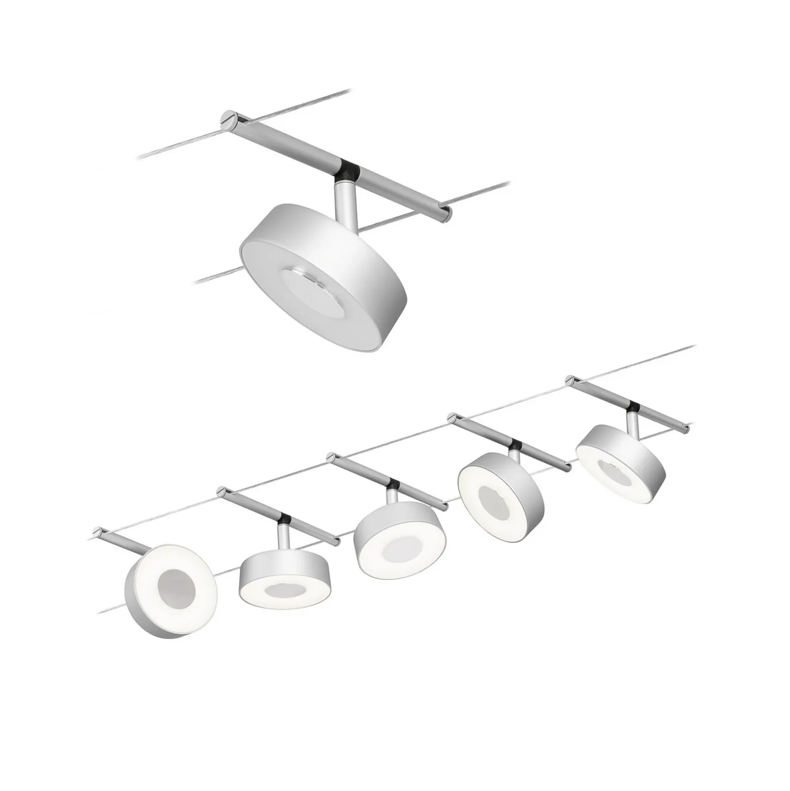 Paulmann Circle sobre cable LED 5 luces cromo mate