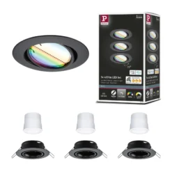 Paulmann Coin Base Foco empotrable LED negro 3 RGBW ZigBee