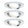 Paulmann Coin Slim empotrado LED cromo dim 3 ud
