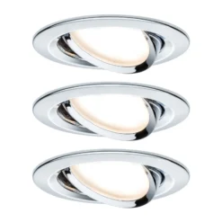 Paulmann Coin Slim empotrado LED cromo dim 3 ud