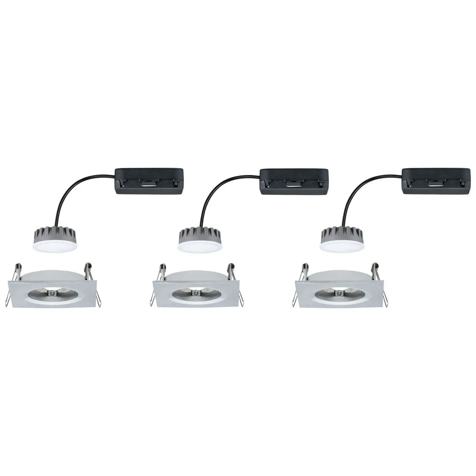 Paulmann Coin Slim empotrado LED 3 ud angular alu